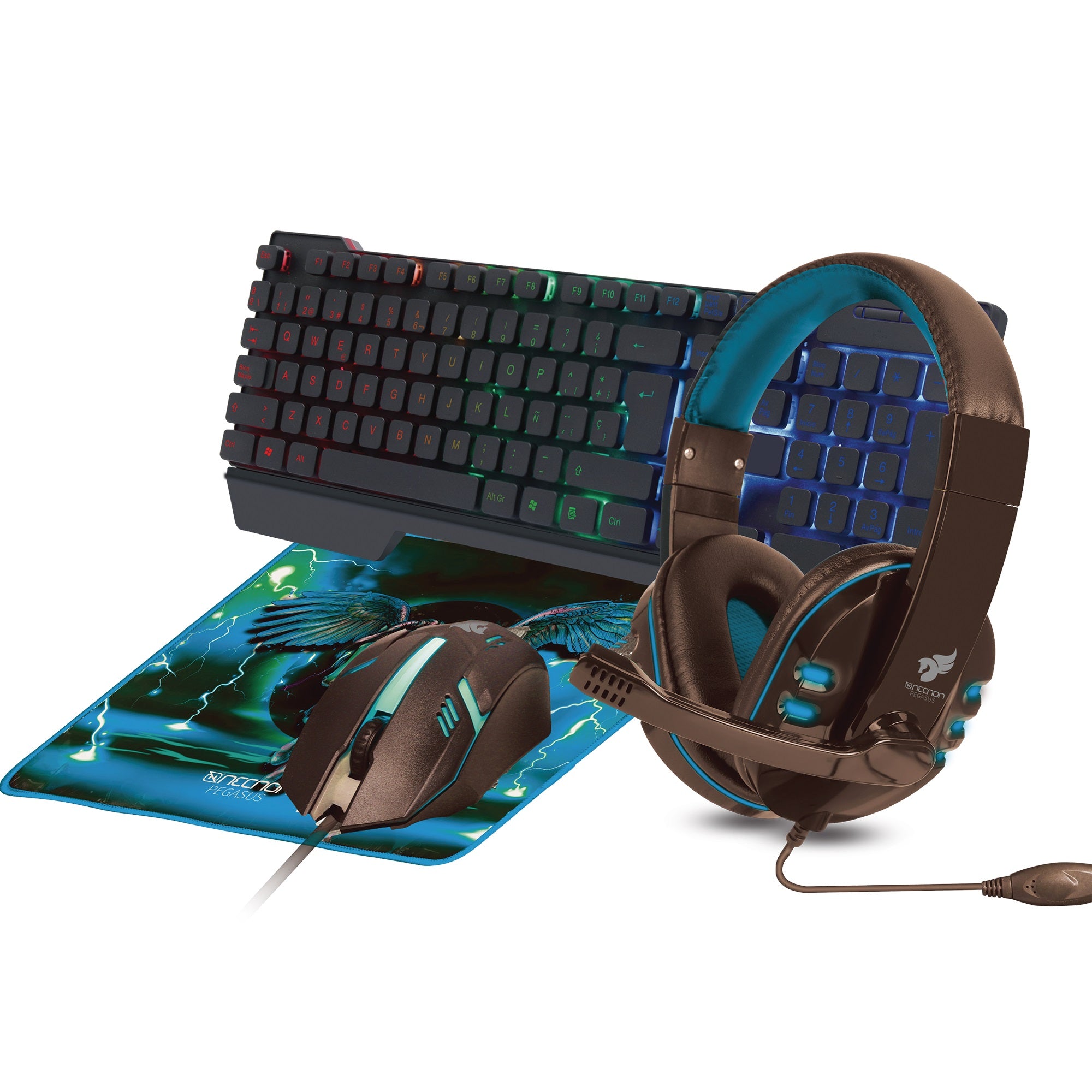 KIT GAMING 4 EN 1 NGC-PEGASUS AUDIFONOS LED TECLADO 104 BOTONES MOUSE 3 BOTONES 1000DPI MOUSEPAD AZUL - KIT GAMING 4 EN 1 NGC-PEGASUS AUDIFONOS LED TECLADO 104 BOTONES MOUSE 3 BOTONES 1000DPI MOUSEPAD AZUL -